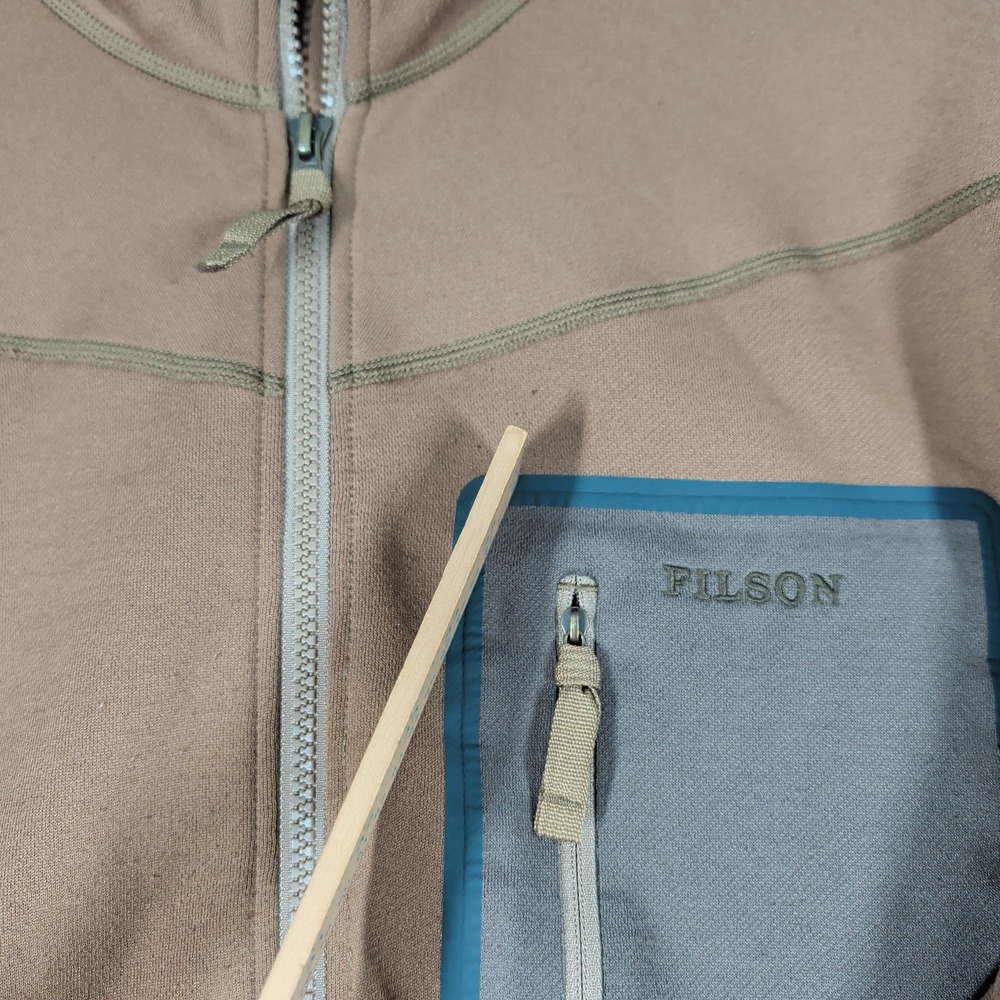 Filson Pullover Mens XL Brown Wool Blend 1/4 Zip Fleece Jacket Outdoor CC Filson - Picture 6 of 13